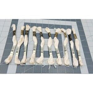 DMC Thread Mouliné #25 Embroidery Cotton 6 Strand Floss 8.7yd Ecru Lot/10